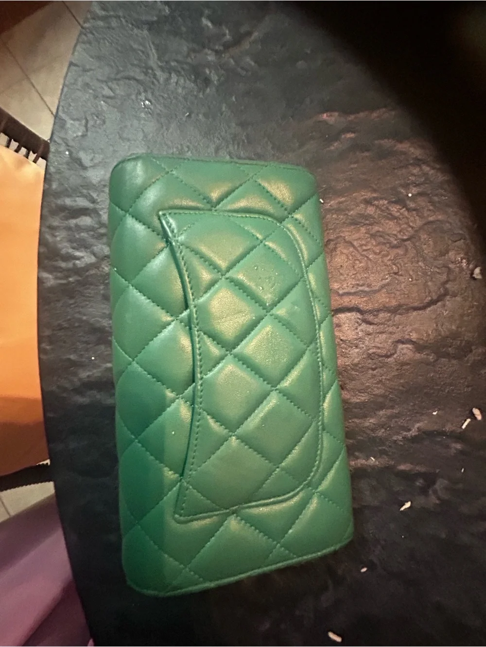 CHANEL Quilted Lambskin Shoulder Bag in Teal